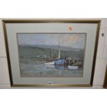 KEN LITTLER (1925-2007) 'ULLAPOOL', a Scottish coastal landscape depicting a fishing boat at its