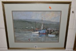 KEN LITTLER (1925-2007) 'ULLAPOOL', a Scottish coastal landscape depicting a fishing boat at its