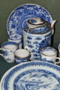 A GROUP OF LATE 18TH TO EARLY 20TH CENTURY CHINESE AND JAPANESE BLUE AND WHITE PORCELAIN, comprising