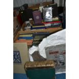 FOUR BOXES OF BOOKS, containing over 130 miscellaneous titles in hardback and paperback formats,