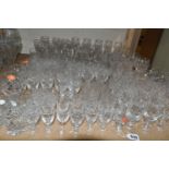 A SELECTION OF CUT GLASS DRINKING GLASSES, to include sets of Webb Corbett and Tutbury Crystal,