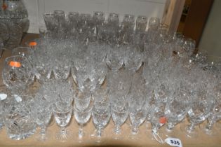 A SELECTION OF CUT GLASS DRINKING GLASSES, to include sets of Webb Corbett and Tutbury Crystal,