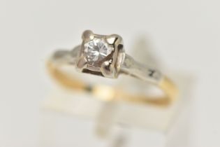 AN 18CT GOLD DIAMOND SINGLE STONE RING, round brilliant cut diamond, claw rub over setting,