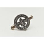 A SILVER SCOUTS BADGE, inscribed 'With Thanks', hallmarked 'Toye, Kenning & Spencer' Birmingham