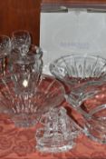 SEVEN PIECES OF WATERFORD GLASSWARES, comprising two Marquis 'Sheridan' 10 inch flared bowls, one