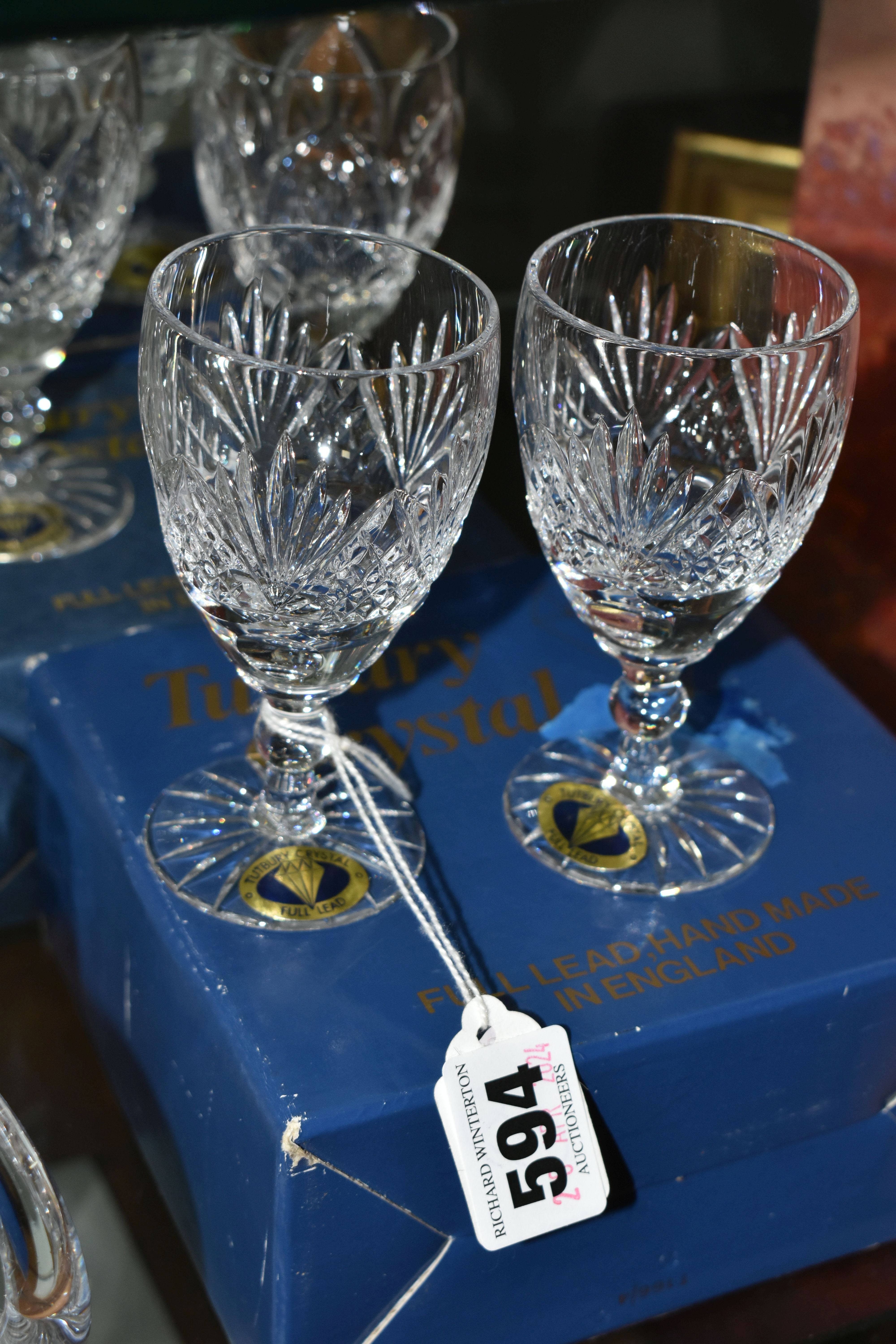 A LARGE QUANTITY OF ASSORTED CUT CRYSTAL DRINKING GLASSES, comprising Tutbury Crystal whisky - Image 9 of 10