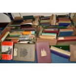 FOUR BOXES OF ANTIQUARIAN BOOKS, approximately eighty hardback books, titles include British Steam