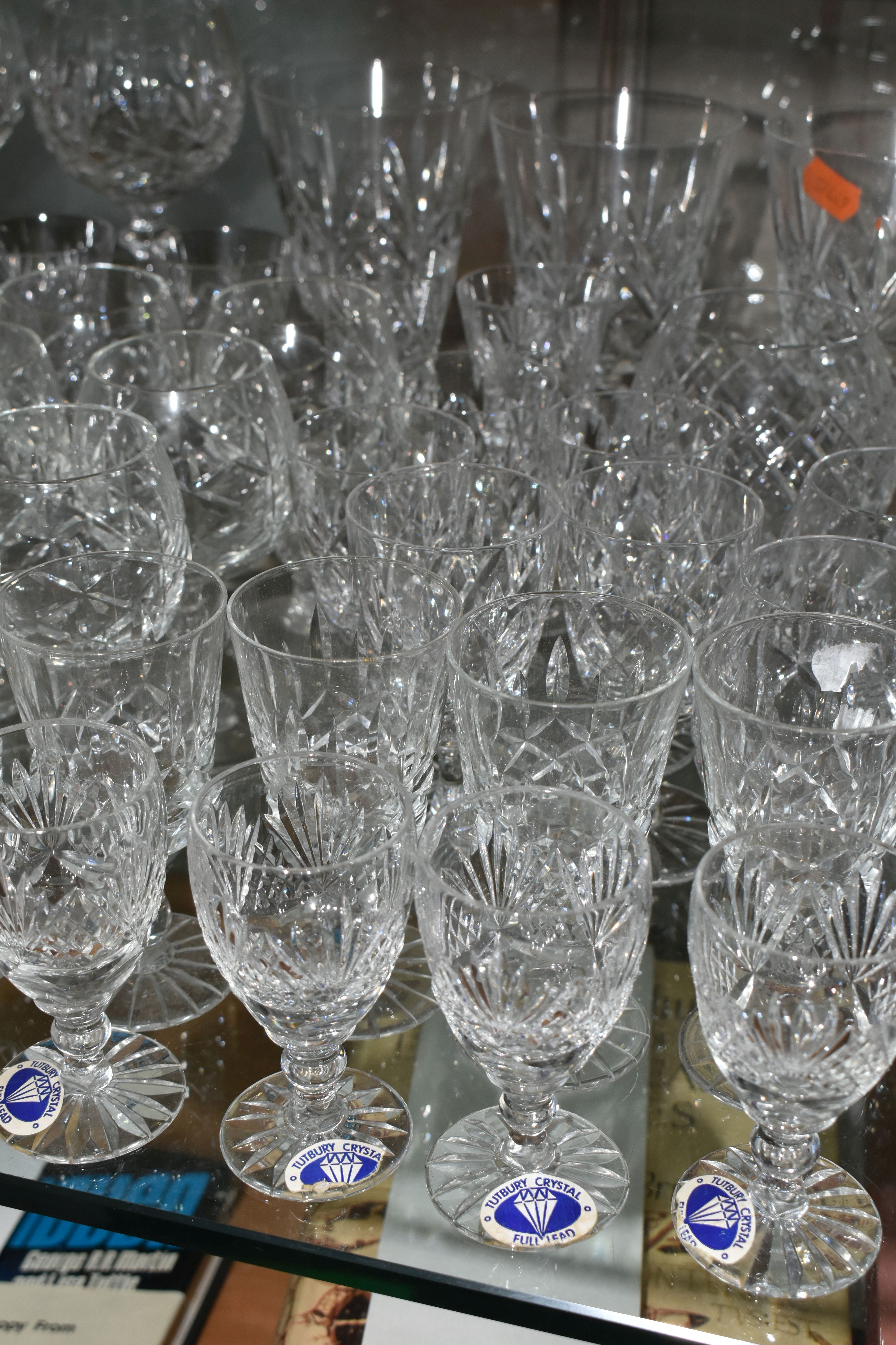 A LARGE QUANTITY OF ASSORTED CUT CRYSTAL DRINKING GLASSES, comprising Tutbury Crystal whisky - Image 10 of 10