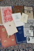 A BOX OF ROYALTY RELATED EPHEMERA, to include a programme from Buckingham Palace dated 'Friday