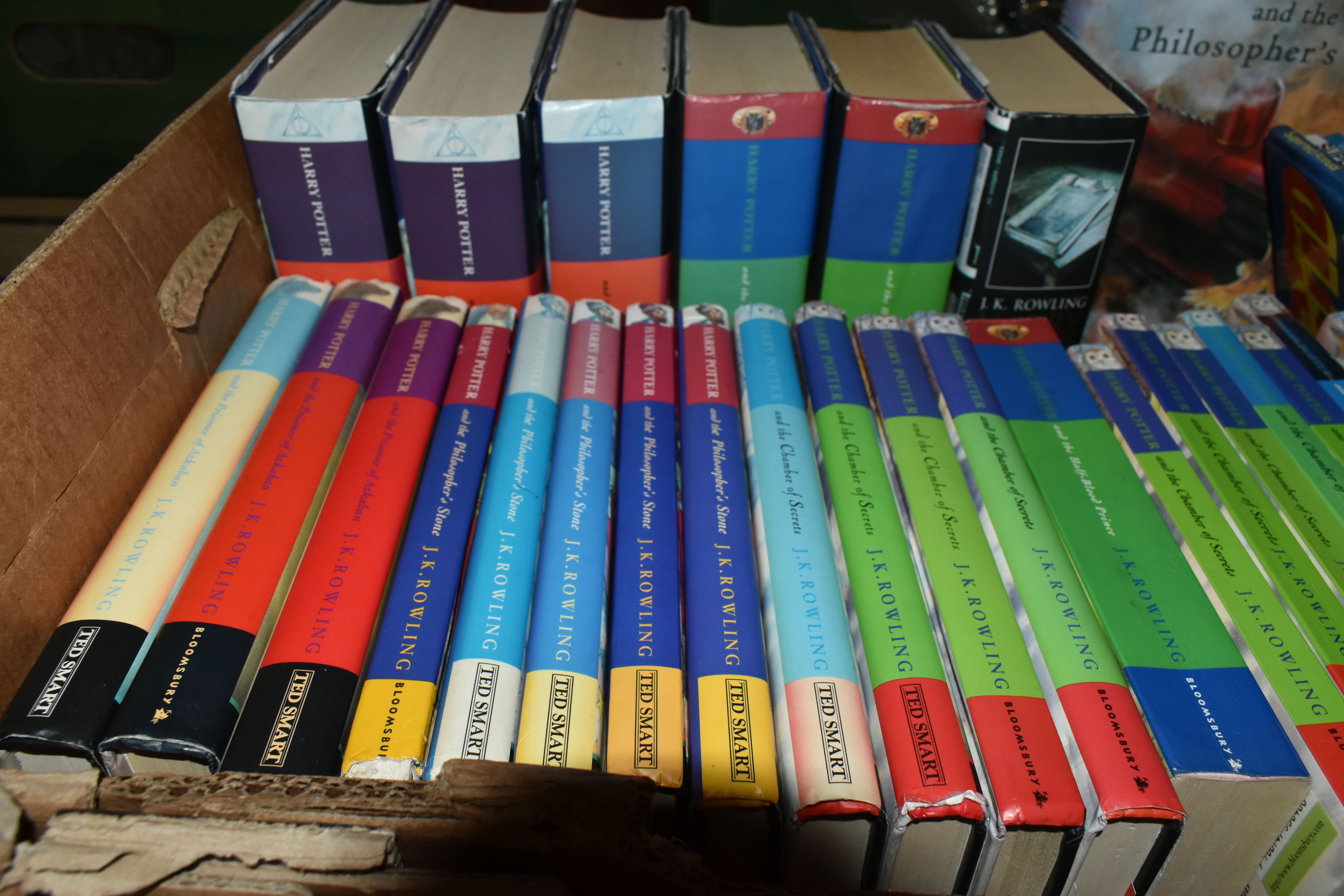 TWO BOXES OF HARRY POTTER AND OTHER BOOKS, to include multiple copies of the first four Harry Potter - Image 3 of 4