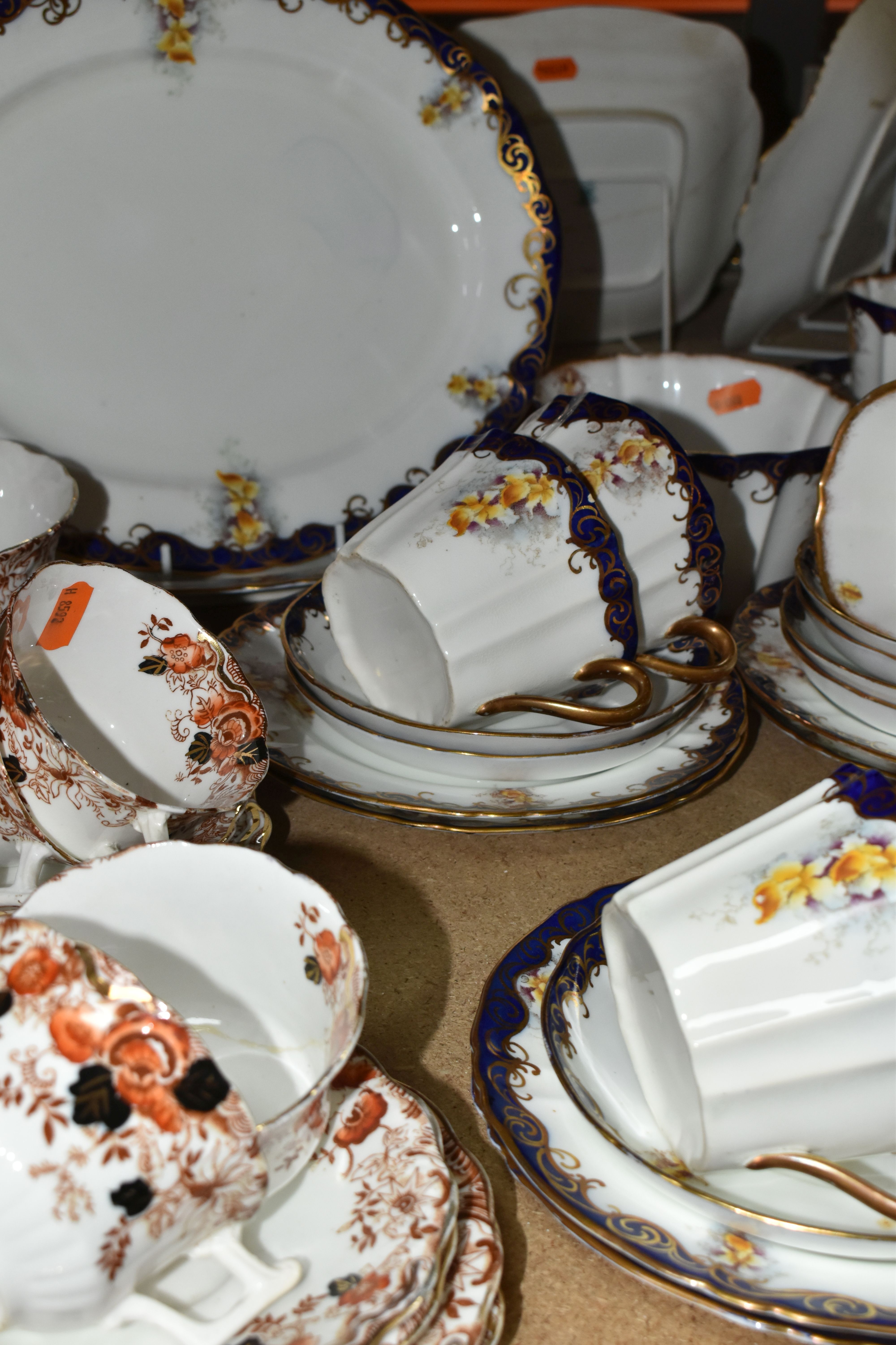 A GROUP OF LATE 19TH CENTURY TEA WARE, to include an Adderley tea set pattern 9854, decorated with - Image 3 of 10