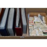 ONE BOX OF CIGARETTE CARDS in Albums and Loose containing a large collection of full, part sets