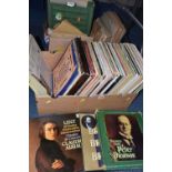 THREE BOXES OF ASSORTED RECORDS, to include 33 rpm Jazz, Opera and classical records, a number of