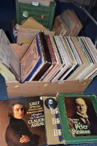 THREE BOXES OF ASSORTED RECORDS, to include 33 rpm Jazz, Opera and classical records, a number of