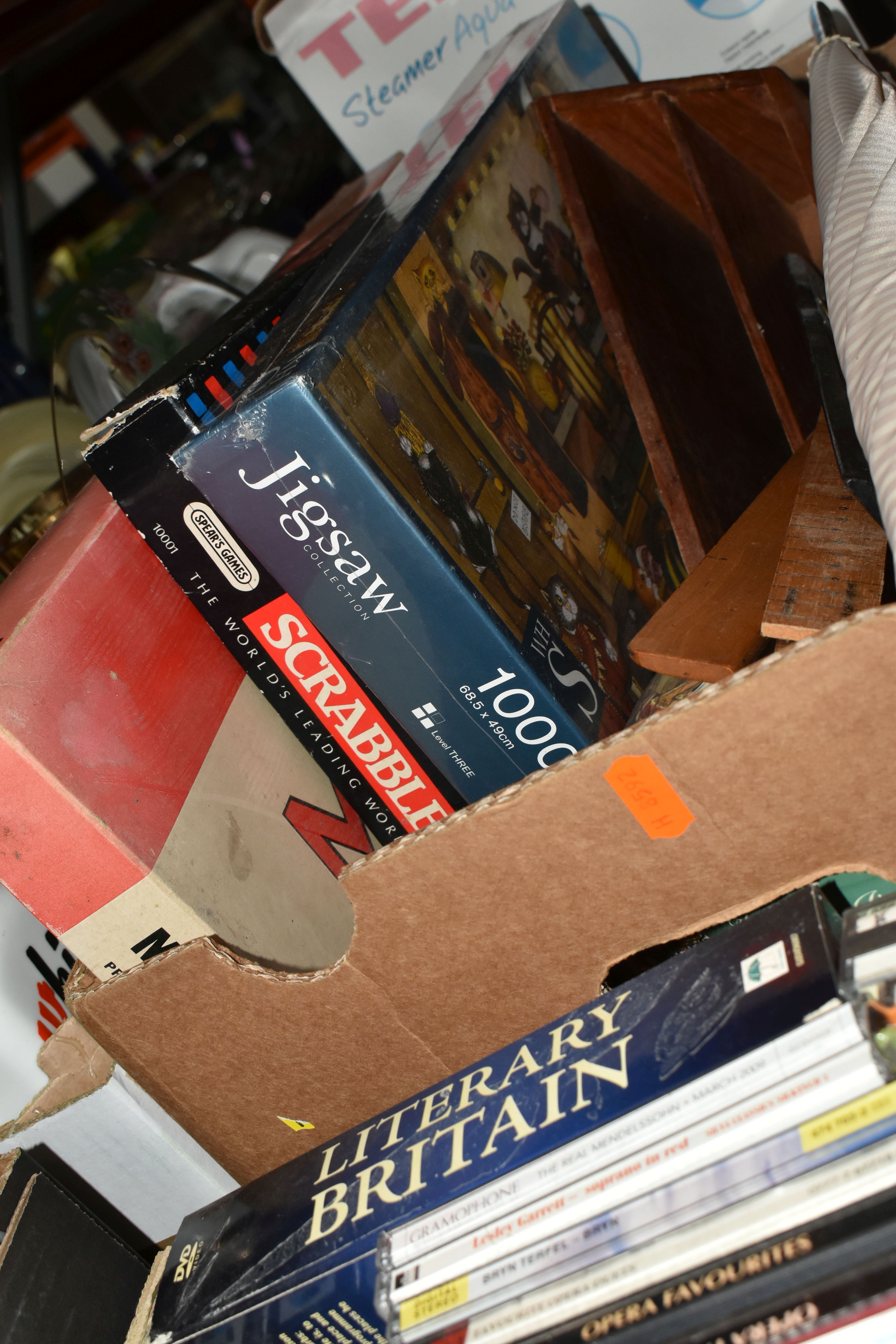 FOUR BOXES AND LOOSE MISCELLANEOUS SUNDRIES, to include two Monopoly board games, treen, CD - Image 9 of 9