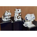 THREE BOXED ROYAL CROWN DERBY PAPERWEIGHTS, comprising Royal Crown Derby Collectors Guild 'Derby