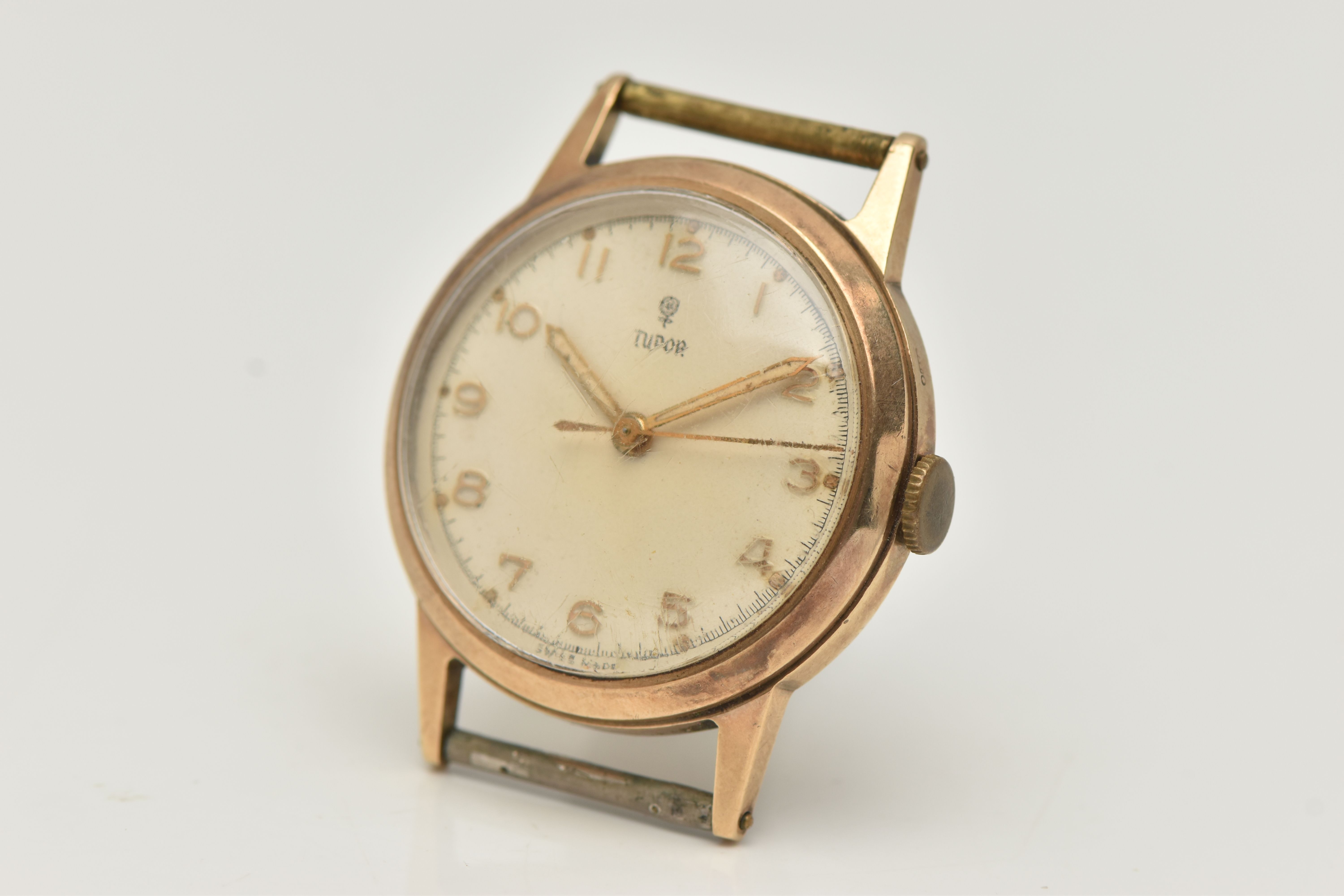 A GENTS 9CT GOLD 'TUDOR' WATCH, manual wind, round cream dial signed 'Tudor', Arabic numerals, - Image 3 of 5