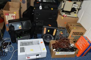 A COLLECTION OF 8MM FILM EQUIPMENT AND AUDIO EQUIPMENT, ETC, including a boxed Yashica 8mm Editor