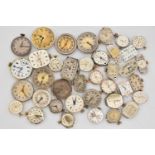 A BOX OF LADIES WATCH MOVEMENTS, various shapes, names to include 'Tissot, Waltham, Rotary, Sekonda,