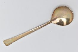 A SILVER WILLIAM HENRY WARMINGTON SPOON, an arts and crafts style rat tailed planished spoon,