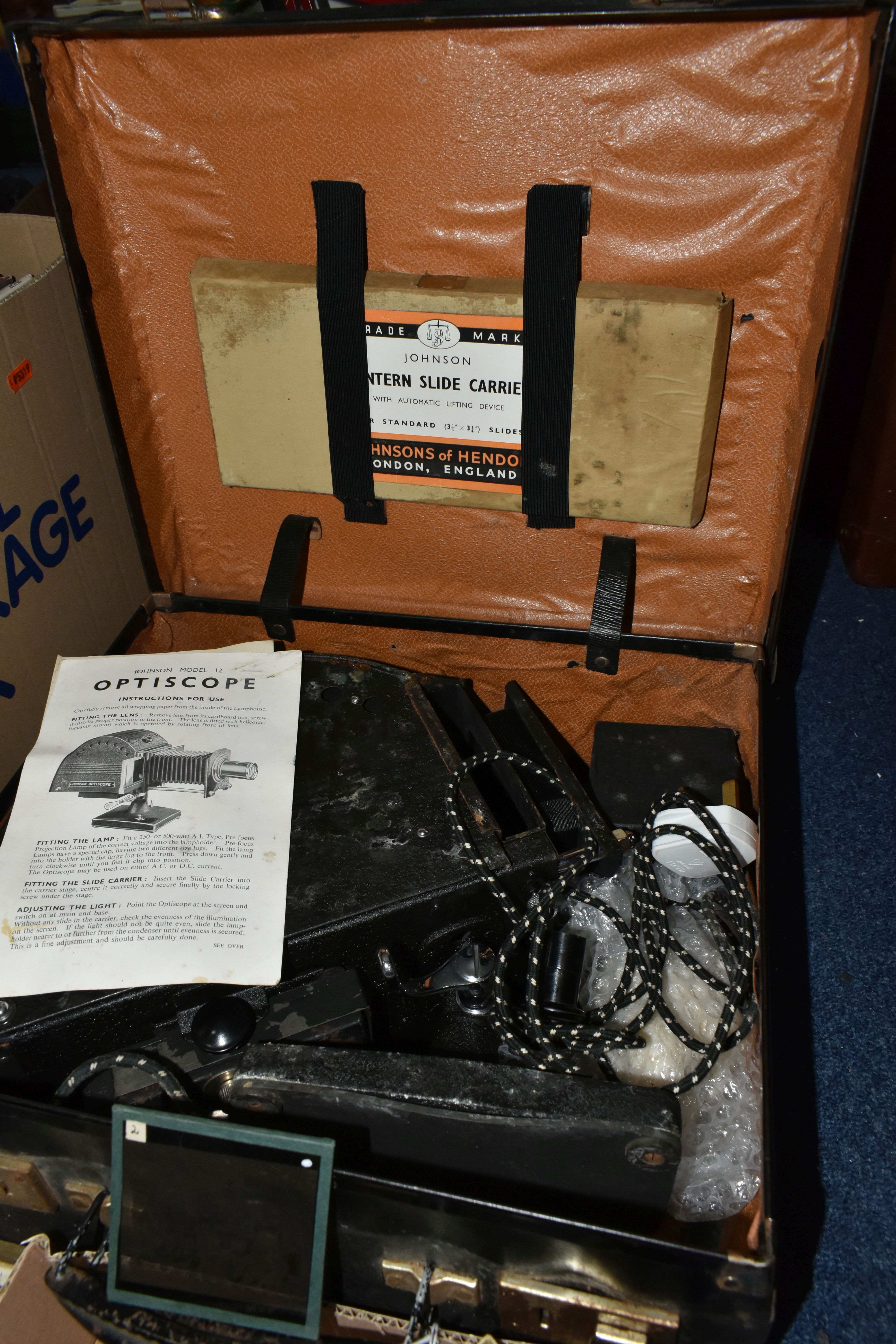 A JOHNSON MODEL 12 OPTISCOPE AND EIGHT BOXES OF LANTERN PLATES, includes the optiscope in original - Image 4 of 11