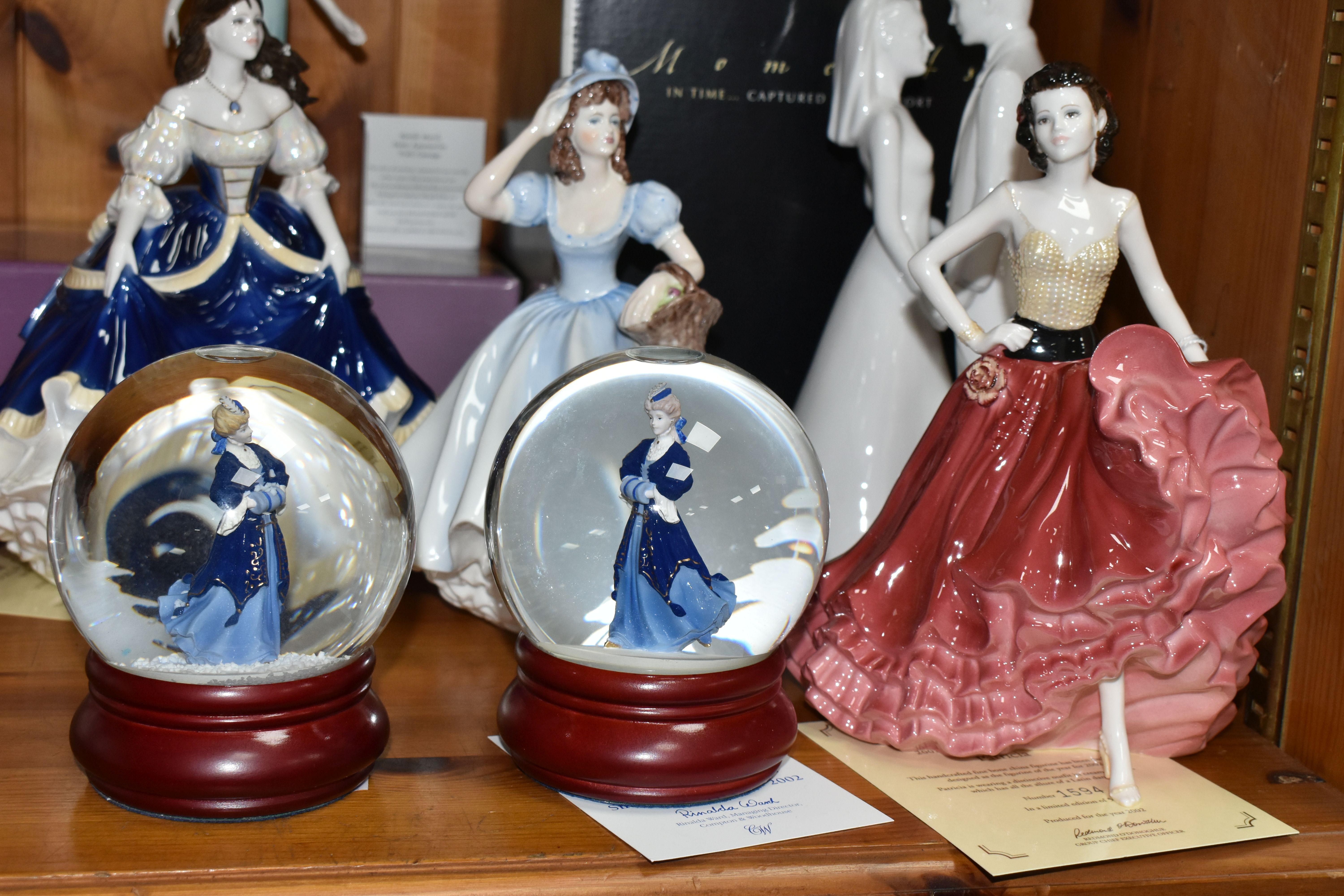 A GROUP OF COALPORT FIGURINES AND TWO SNOW GLOBES, comprising a limited edition 'Ladies of - Image 4 of 8