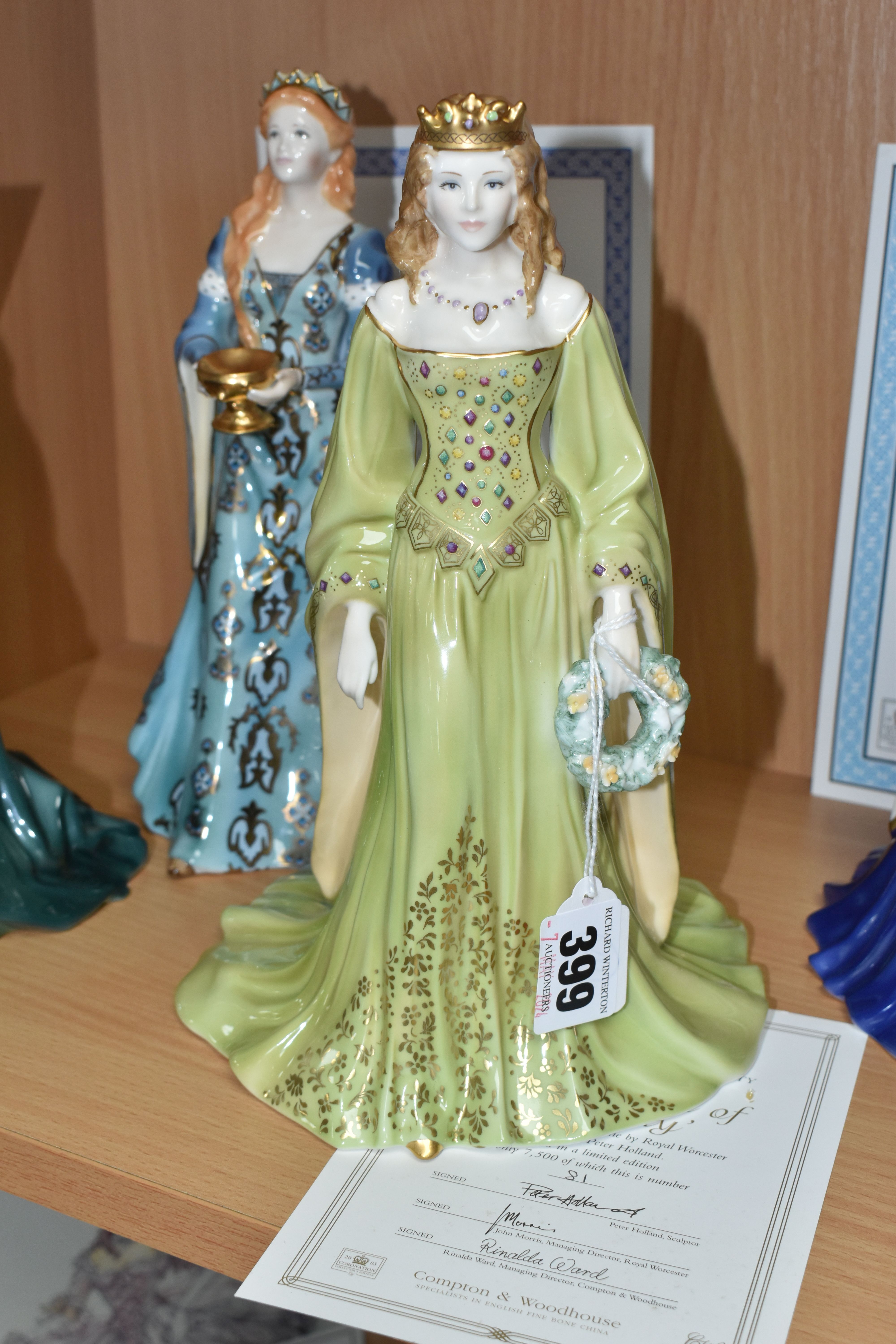 SEVEN ROYAL WORCESTER PETER HOLLAND 'CELTIC' FIGURINES, limited edition for Compton & Woodhouse, - Image 5 of 9