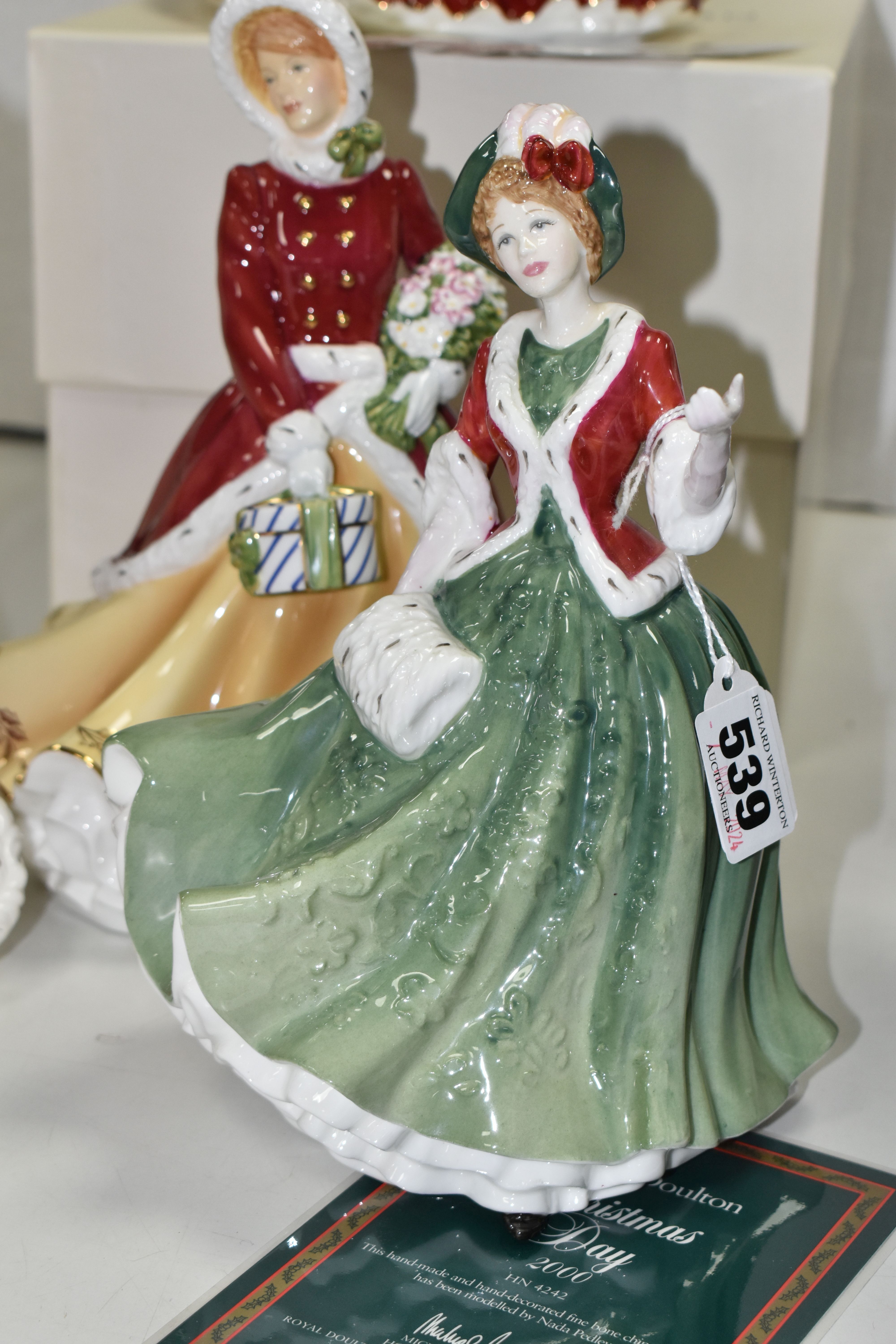 FOUR BOXED ROYAL DOULTON CHRISTMAS DAY FIGURINES, comprising Christmas Day 2000 HN4242, 2005 HN4723, - Image 3 of 6