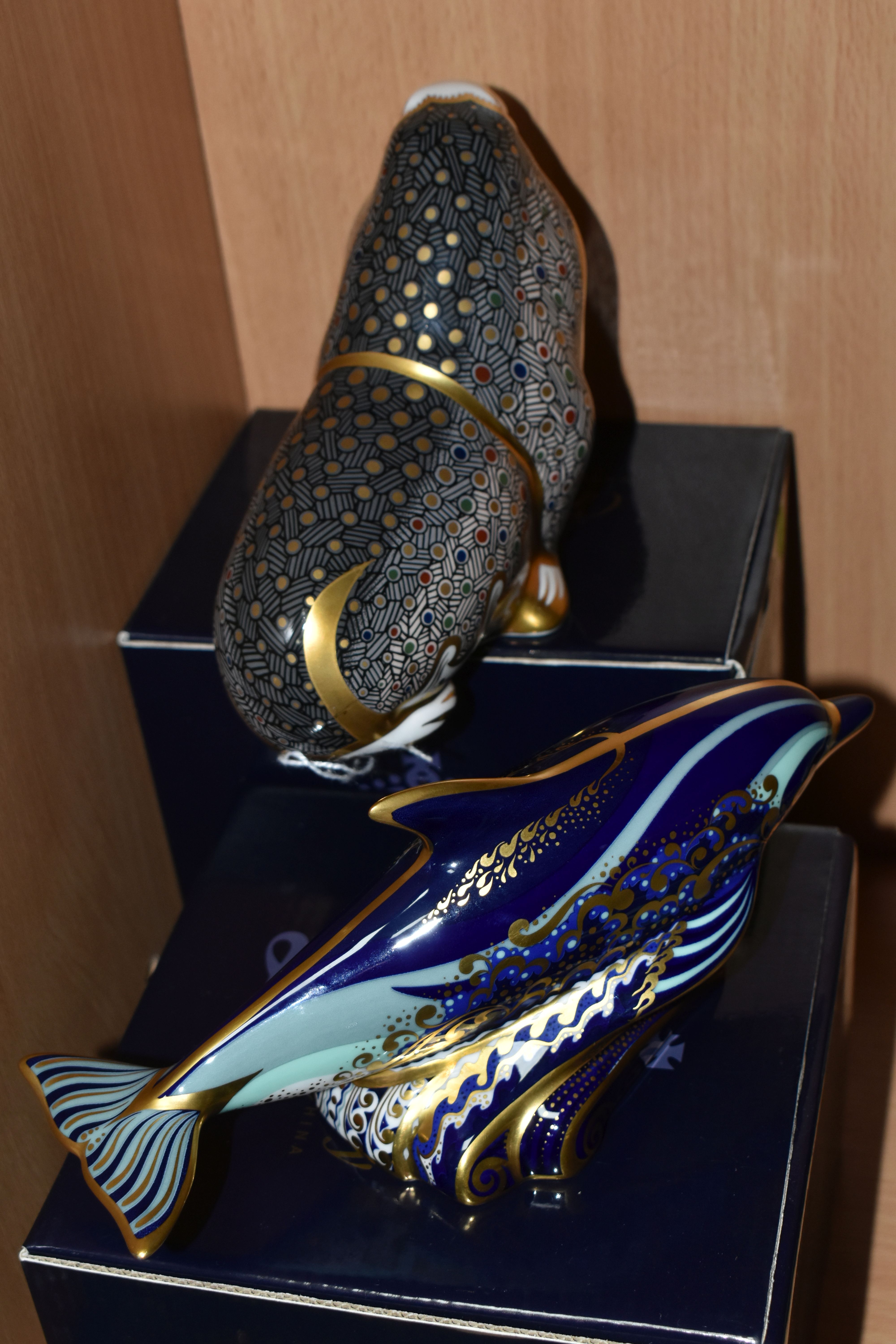 TWO BOXED ROYAL CROWN DERBY PAPERWEIGHTS, comprising Russian Walrus and Bottlenose Dolphin, each - Image 3 of 6
