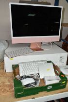A REFURBISHED 24 INCH APPLE iMAC COMPUTER WITH BOX, model number A2438, together with an Apple A3179
