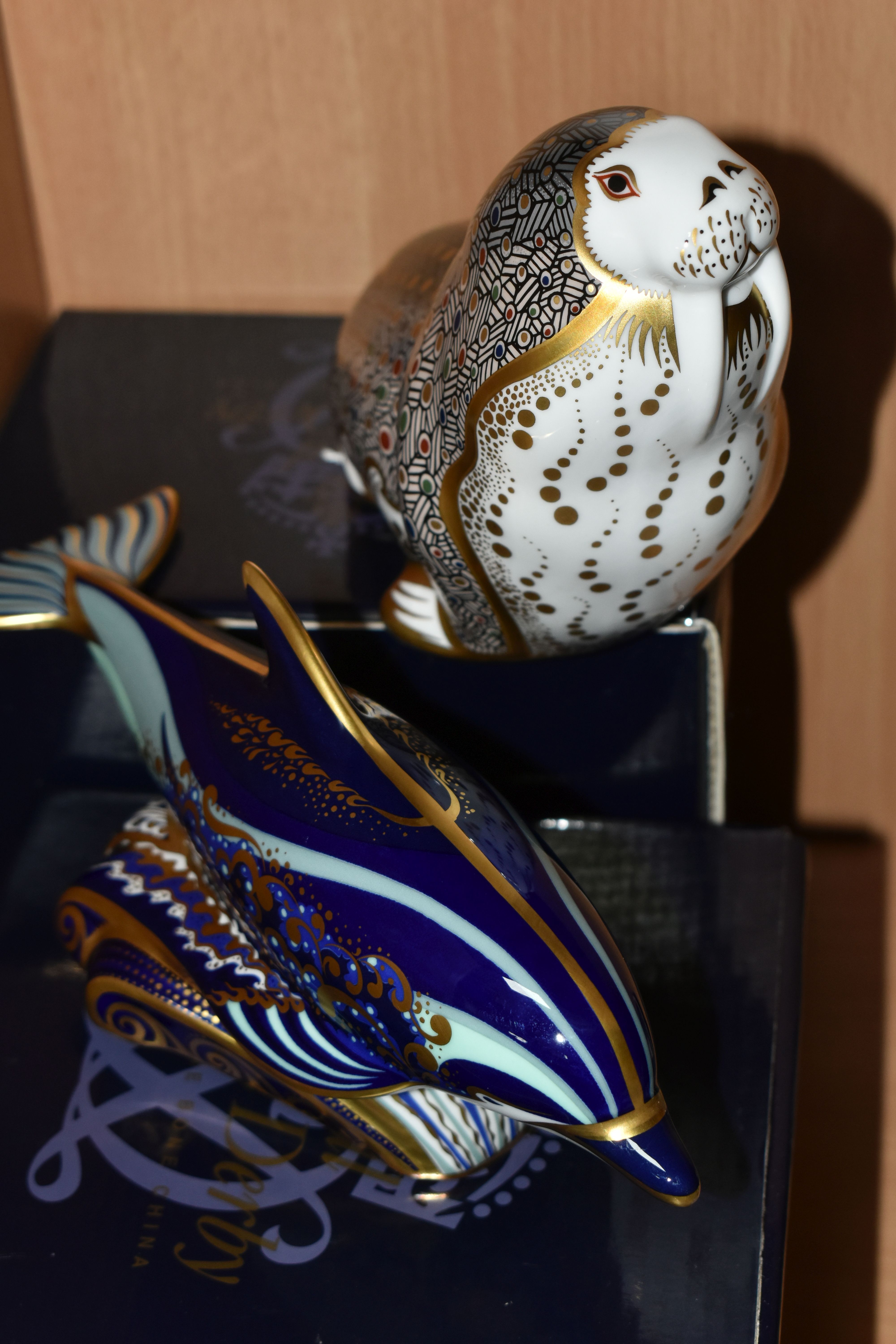 TWO BOXED ROYAL CROWN DERBY PAPERWEIGHTS, comprising Russian Walrus and Bottlenose Dolphin, each - Image 5 of 6