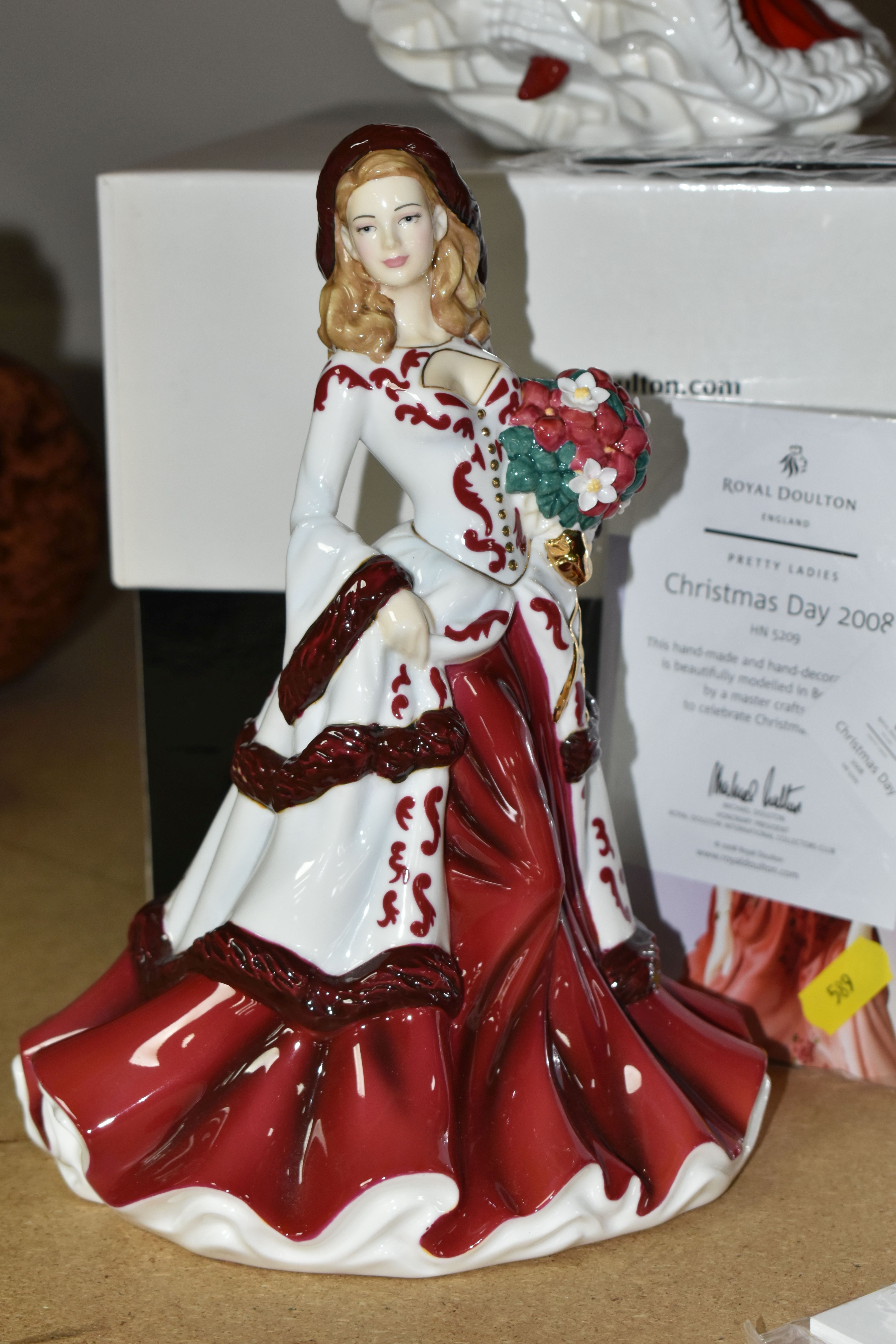 FOUR ROYAL DOULTON CHRISTMAS DAY FIGURINES, comprising 2005 HN4723 with certificate and box, 2006 - Image 3 of 5
