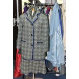 A LARGE QUANTITY OF LADIES' CLOTHING, to include a vintage 100% wool 'Welsh Woollen' skirt suit in
