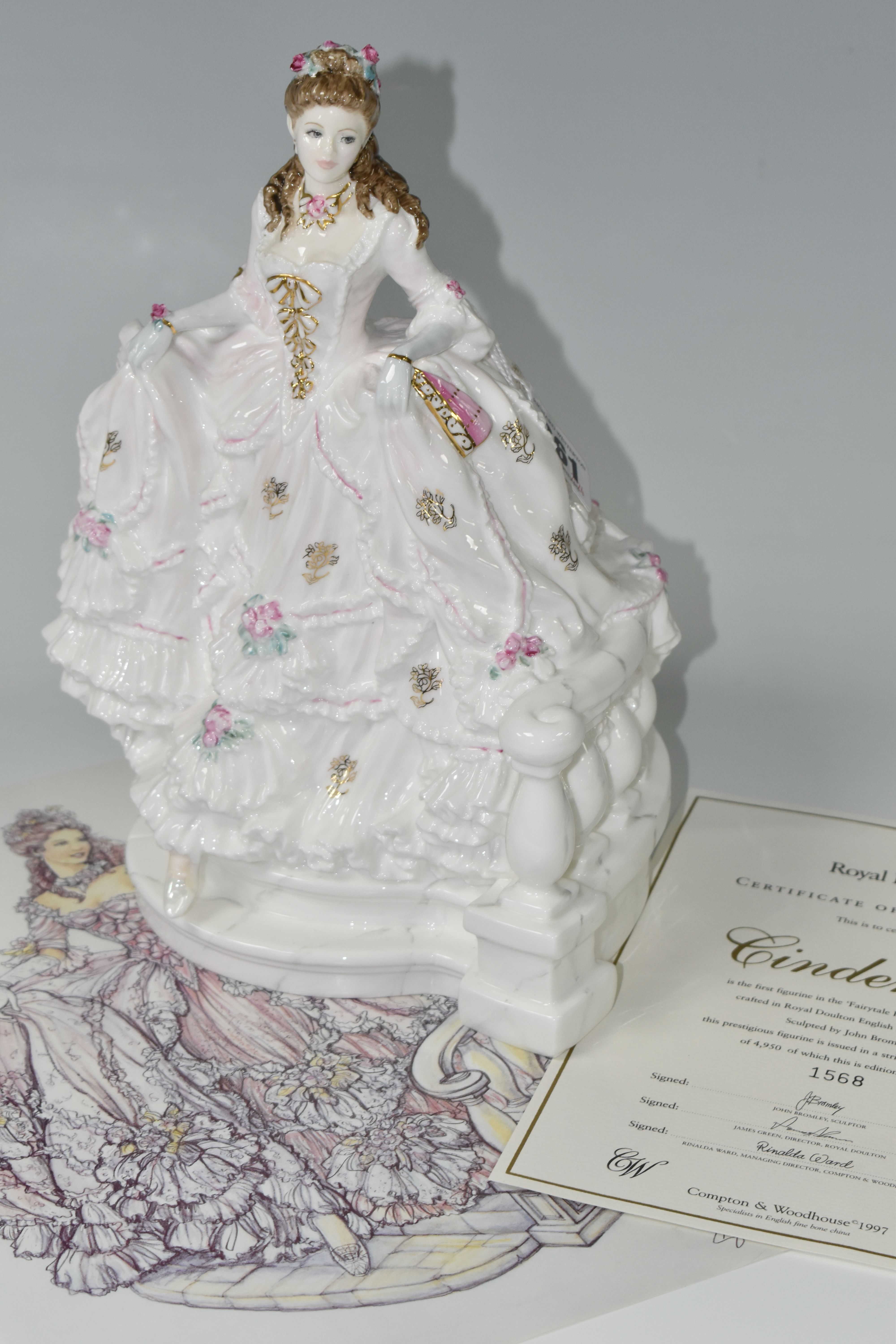 A ROYAL DOULTON LIMITED EDITION 'CINDERELLA' FIGURINE, HN3991, from the 'Fairytale Princesses'