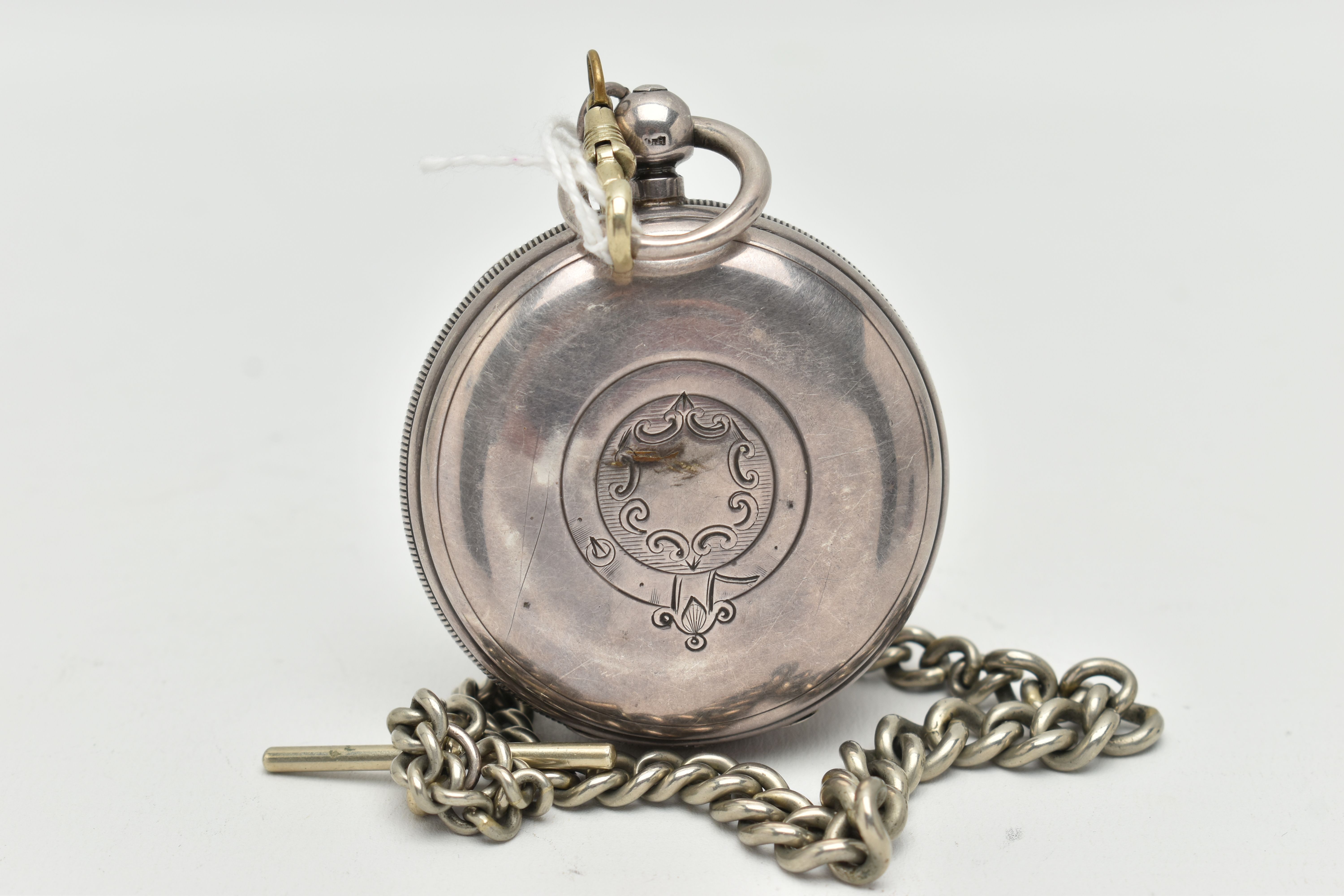AN EARLY 20TH CENTURY, SILVER OPEN FACE POCKET WATCH, key wound, round white dial, signed ' - Image 2 of 6