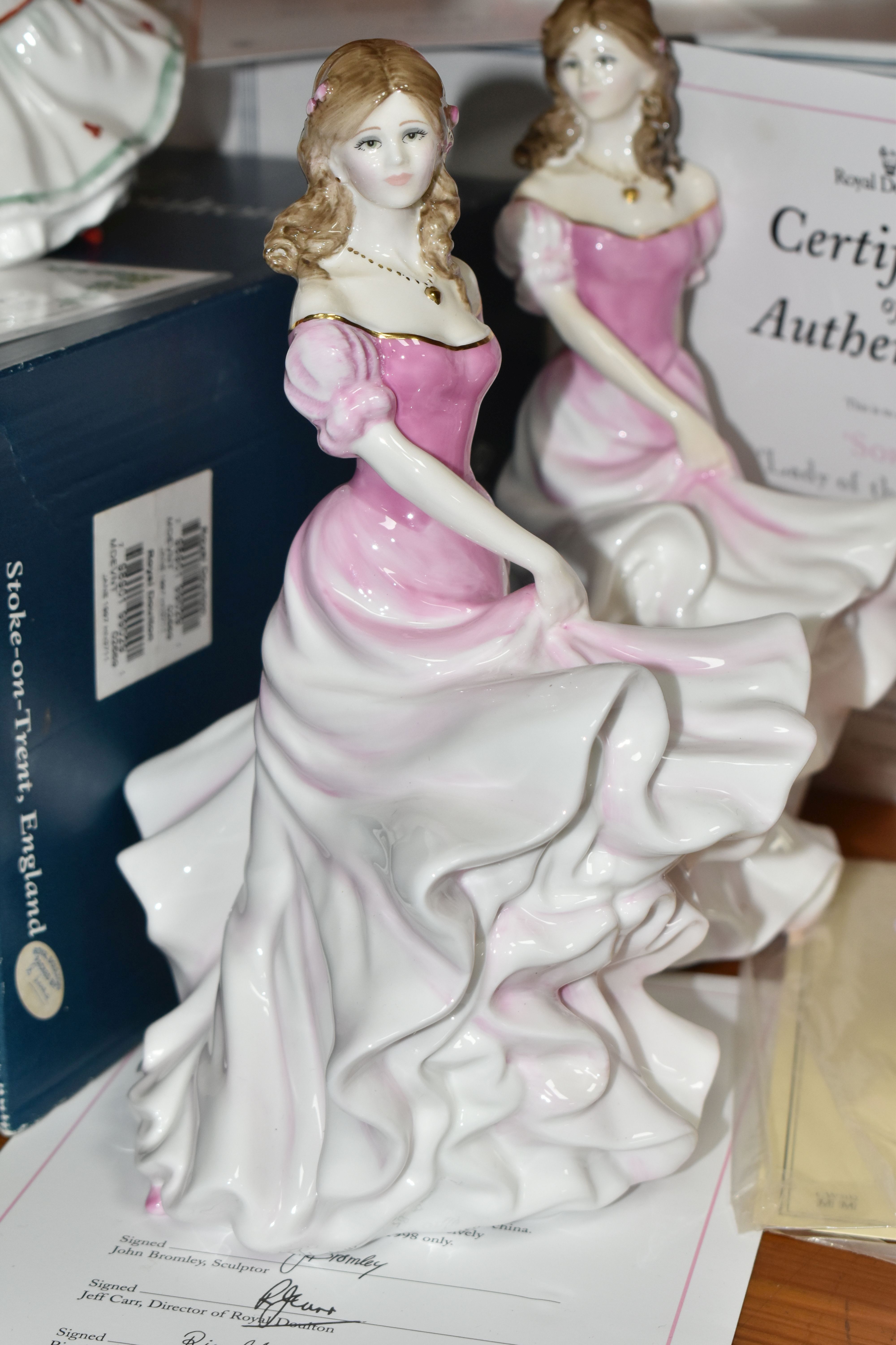 A GROUP OF FIVE ROYAL DOULTON FIGURINES, comprising two 'Sophie' Lady of the Year 1998 figures - Image 4 of 7