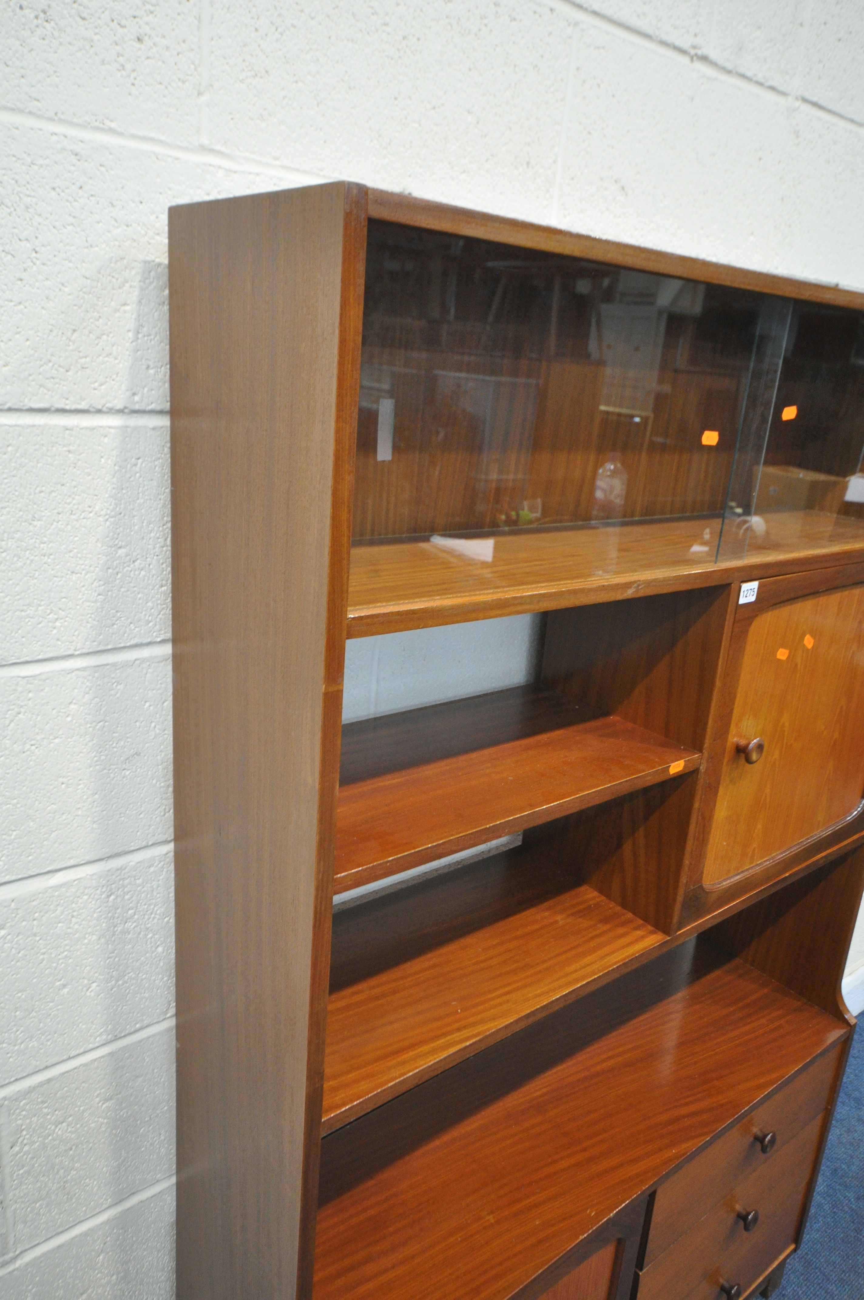 STATEROOM BY STONEHILL, A MID CENTURY TEAK BOOKCASE, with double glazed sliding doors, an - Image 2 of 5