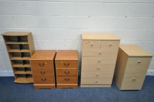 A SELECTION OF MODERN OCCASIONAL FURNITURE, to include a chest of two short over five long