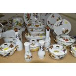 THIRTY THREE PIECES OF ROYAL WORCESTER EVESHAM DINING WARE, including serving dishes, plates, tea