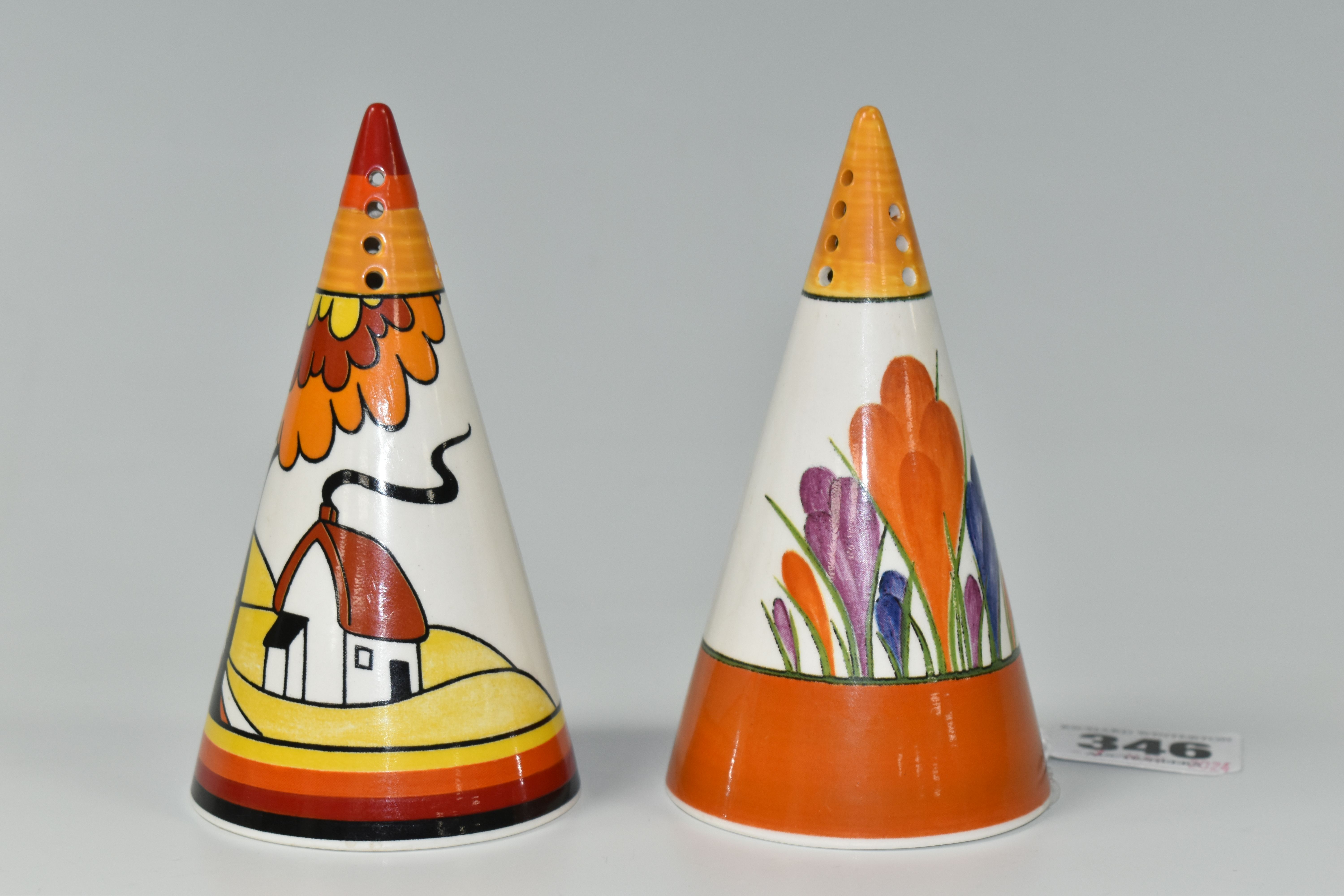 TWO LIMITED EDITION BRADEX 'CLARICE CLIFF' CENTENARY 1899-1999 CONICAL SUGAR SIFTERS, comprising - Image 3 of 5