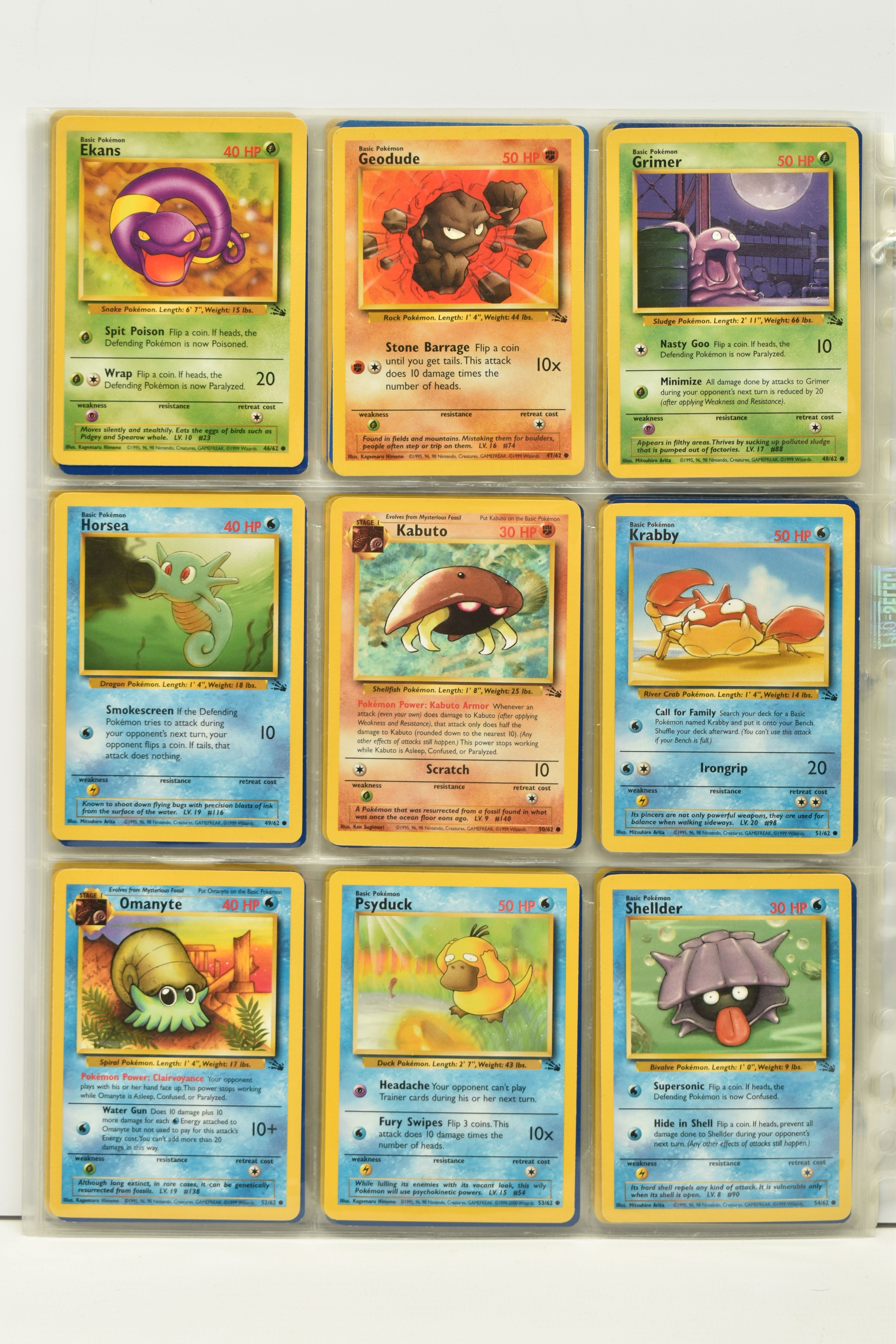POKEMON COMPLETE FOSSIL SET, all 62 cards are present, no first editions are included, condition - Image 6 of 8