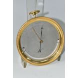 A LATE 19TH CENTURY ANEROID BAROMETER BY E.J. DENT OF PARIS, in a circular brass case with hanging