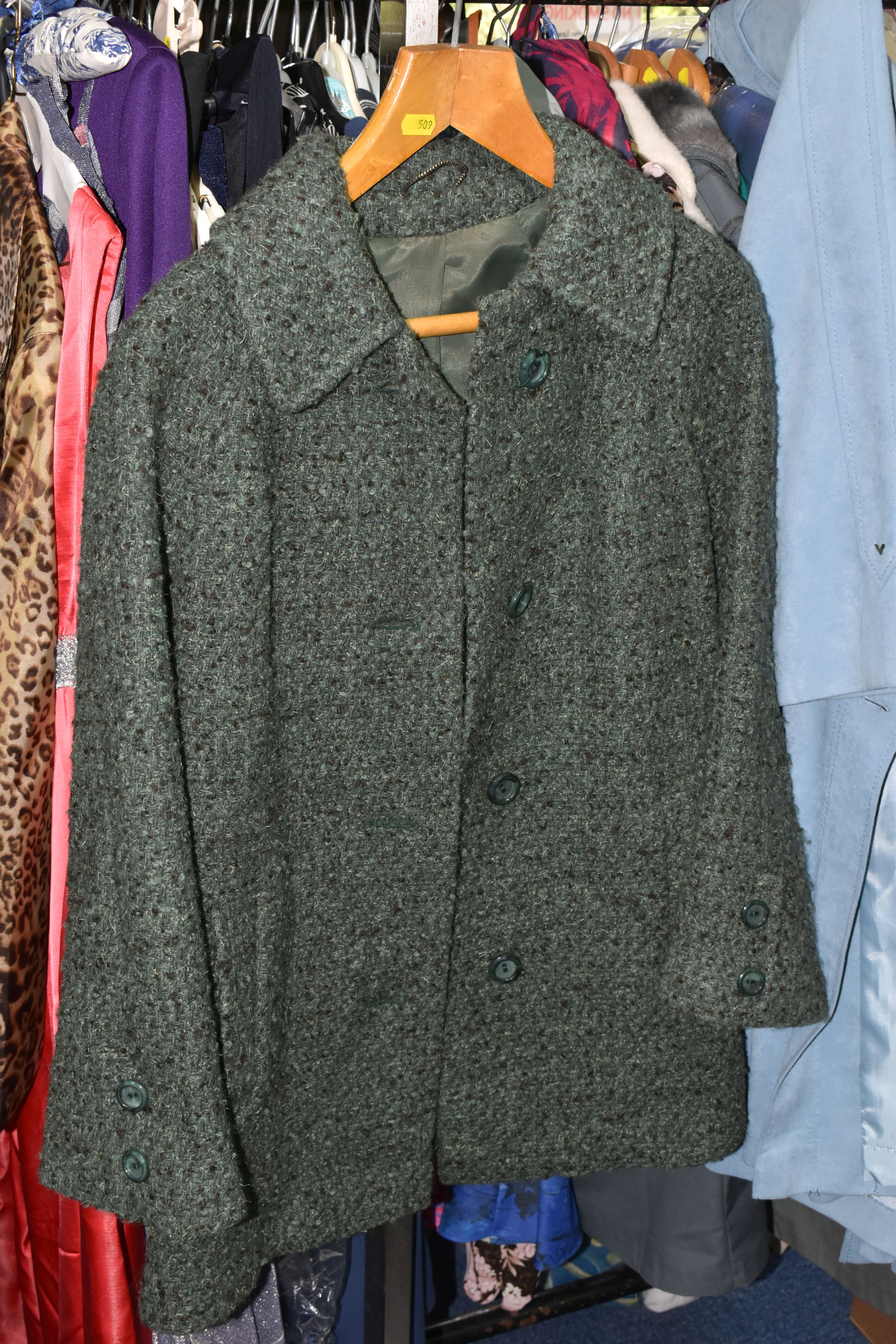 A LARGE QUANTITY OF LADIES' CLOTHING, to include a vintage 100% wool 'Welsh Woollen' skirt suit in - Image 4 of 10