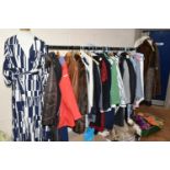 A LARGE QUANTITY OF LADIES' DESIGNER CLOTHING AND SIMILAR, to include dresses, fur coats, jackets,
