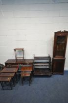 A SELECTION OF 20TH CENTURY MAHOGANY OCCASIONAL FURNITURE, to include a side table, with a single