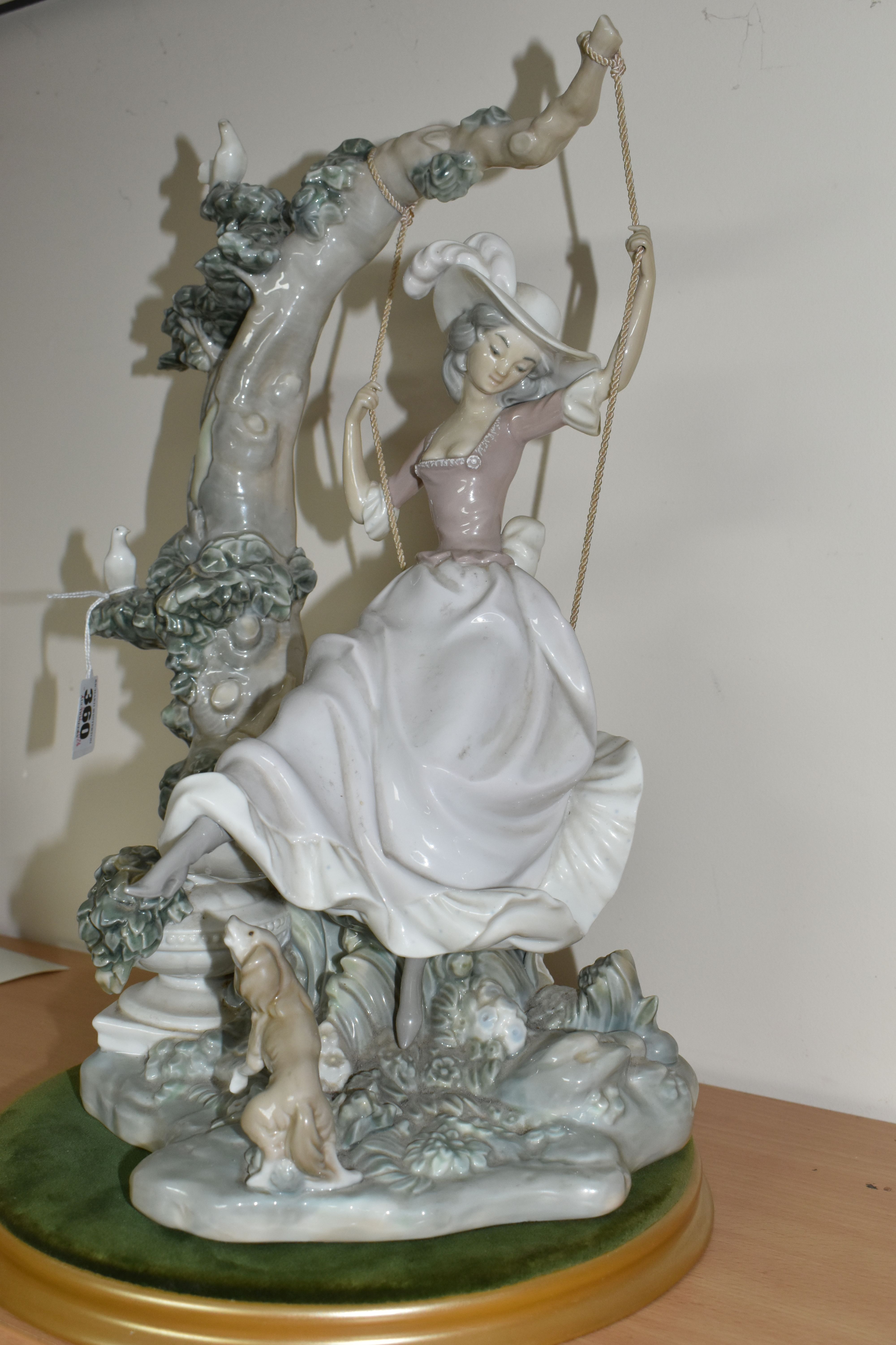 A LLADRO 'SWINGING' SCULPTURE OF A GIRL ON A SWING, model no 1297, sculptor Salvador Debon, issued - Image 2 of 7