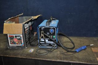 A CLARKE WELD 100E Mk2 MIG WELDING PLANT with original box, torch and earth clamp, spare tips,