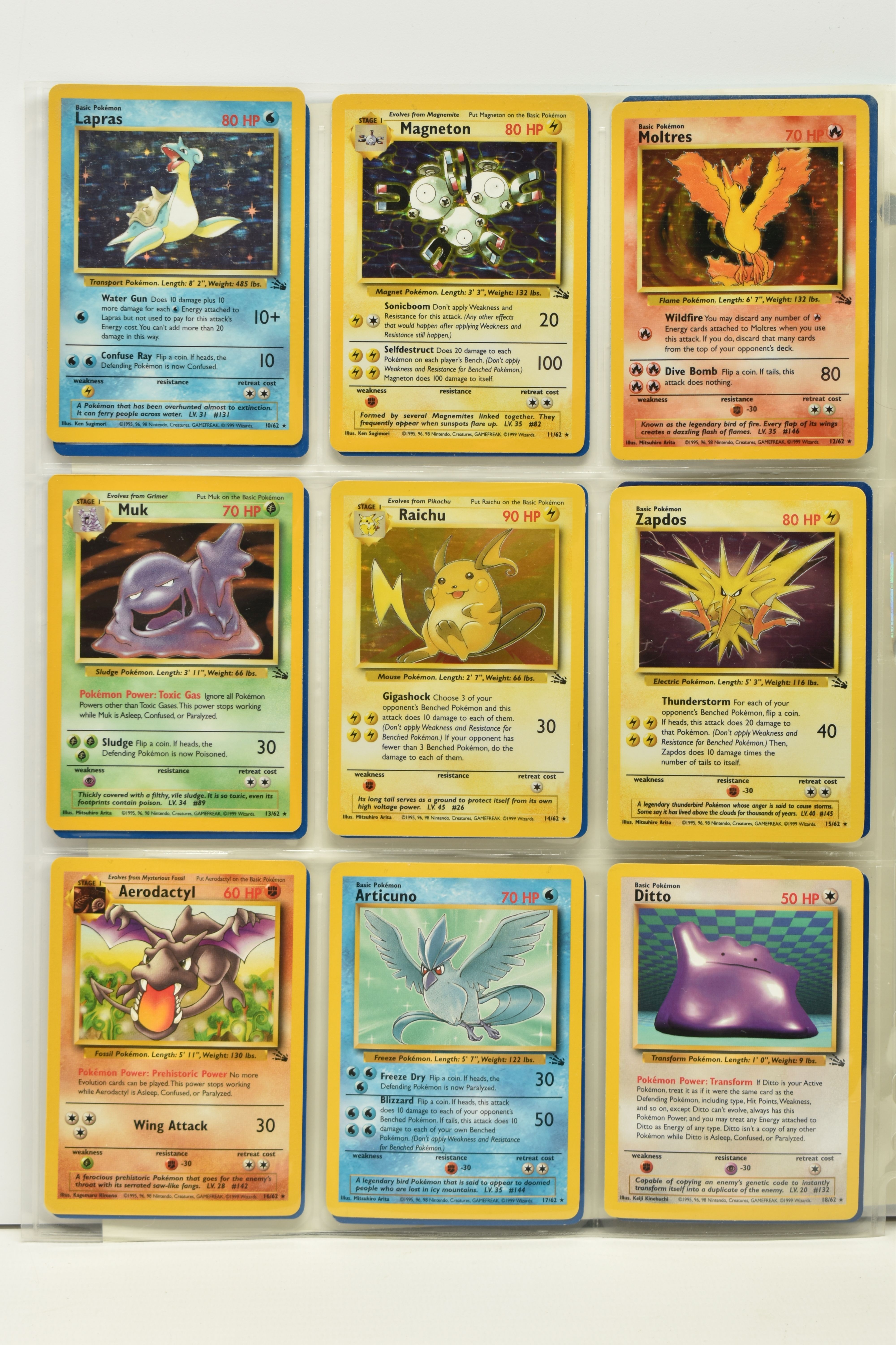 POKEMON COMPLETE FOSSIL SET, all 62 cards are present, no first editions are included, condition - Image 2 of 8
