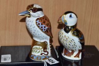 TWO BOXED ROYAL CROWN DERBY IMARI PAPERWEIGHTS, comprising 'Kookaburra' introduced 2009 and 'Puffin'