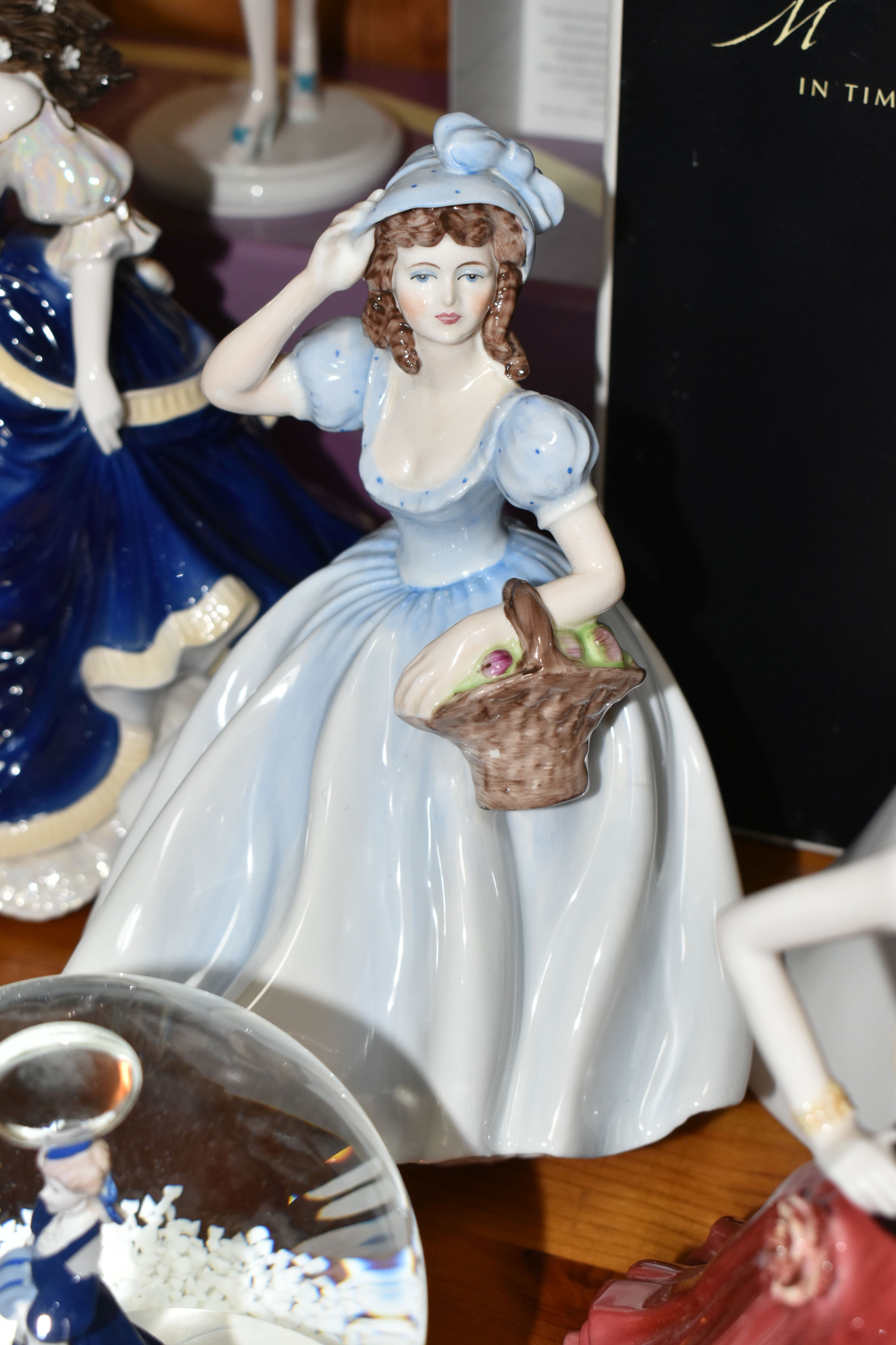 A GROUP OF COALPORT FIGURINES AND TWO SNOW GLOBES, comprising a limited edition 'Ladies of - Image 6 of 8